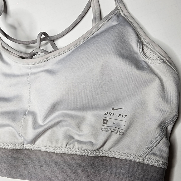 Nike Icon Clash Sport Bra Gold Accent Criss Cross Back Medium - Picture 8 of 8